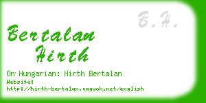 bertalan hirth business card